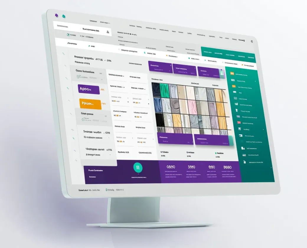 Interface de gestão de pedidos com status e grade de tamanhos